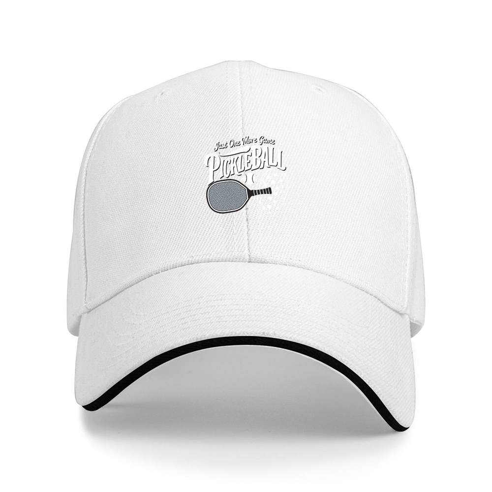 1pc "Just One More Game Pickleball" design with paddle, Printed cap, unisex, suitable for all seasons..woven fabric.