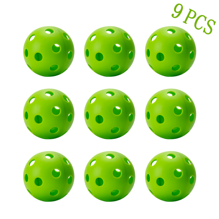 9pcs Multi-Color 26-Hole Indoor Pickleball Balls Set – Beginner Training Durable Lightweight Indoor Practice Balls Pack
