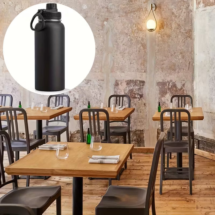 32oz Insulated Water Bottle with Straw, Leak-Proof Stainless Steel Double-Wall Flask – Hot 12H Cold 24H Gym Travel Sports Hydration Bottle