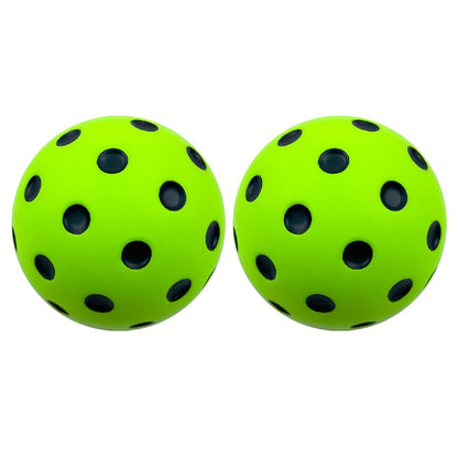 2pcs Silent Pickleball Balls | Foam Pickleball Balls for Indoor or Outdoor Practice, Quiet Set, Noise Reducing, Soft, Durable, True Bounce, High Elasticity, Available in Yellow and Green