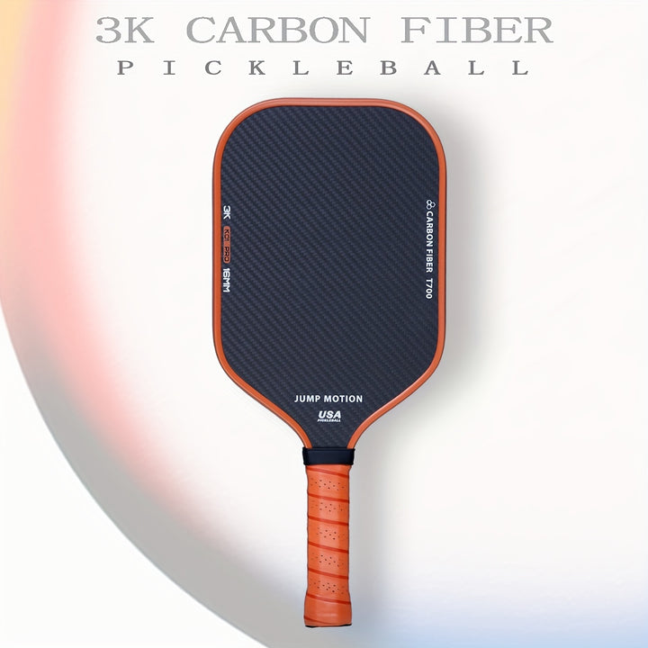 3K Carbon Fiber Pickleball Paddle T700 Frame Honeycomb Core TPU Edge PU Grip Lightweight Spin Control Racket