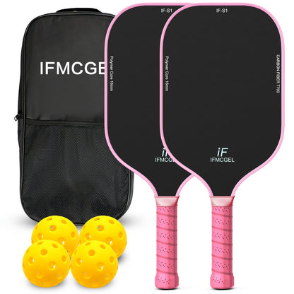 Pickleball Paddles Set Of 2, T700 Carbon Fiber Pickleball Paddles W/Carbon Abrasion Surface & 16mm Honeycomb Core for Ultimate Spin, Power & Control, Ideal for Men, Women, Novice, Intermediate & All Levels