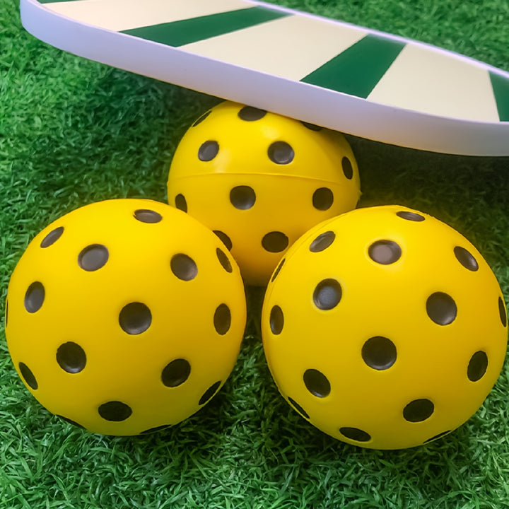 2pcs Silent Foam Pickleball Balls – Durable Quiet Training Balls for Indoor/Outdoor Practice with True Bounce (Yellow/Green)