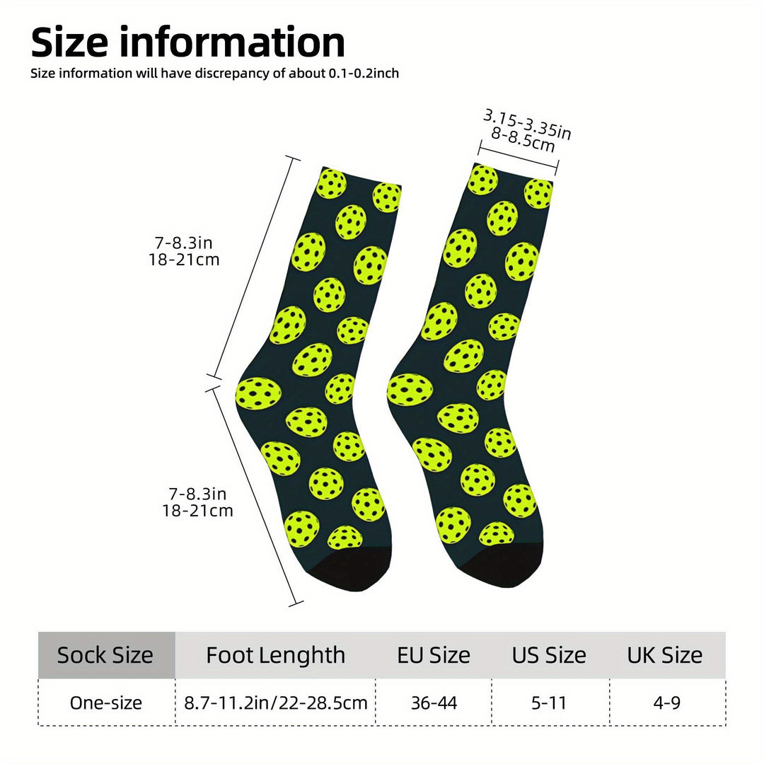 Funky Hip Hop Pickleball Socks for Men – Seamless Moisture-Wicking Cushioned Street Style Sports Socks with Humorous Pickleball Print