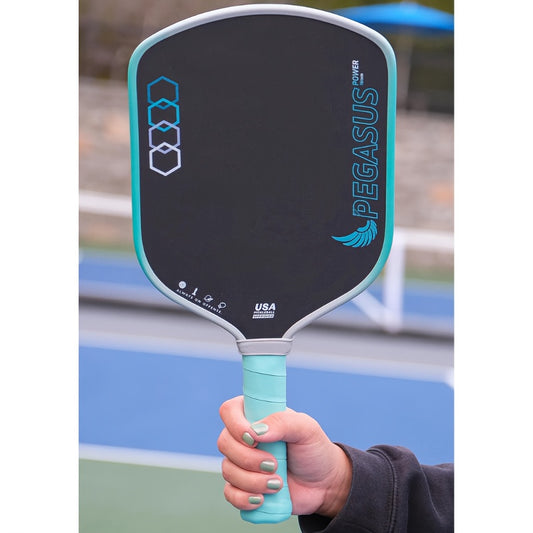 PEGASUS 16mm Pickleball Paddle, T700 Carbon Fiber Textured Surface, Polyer Honeycomb Core, Wide-body Paddle, Gradient TPU Edge Guard, PU Handle Grip, Ehhanced Power&Spin&Control