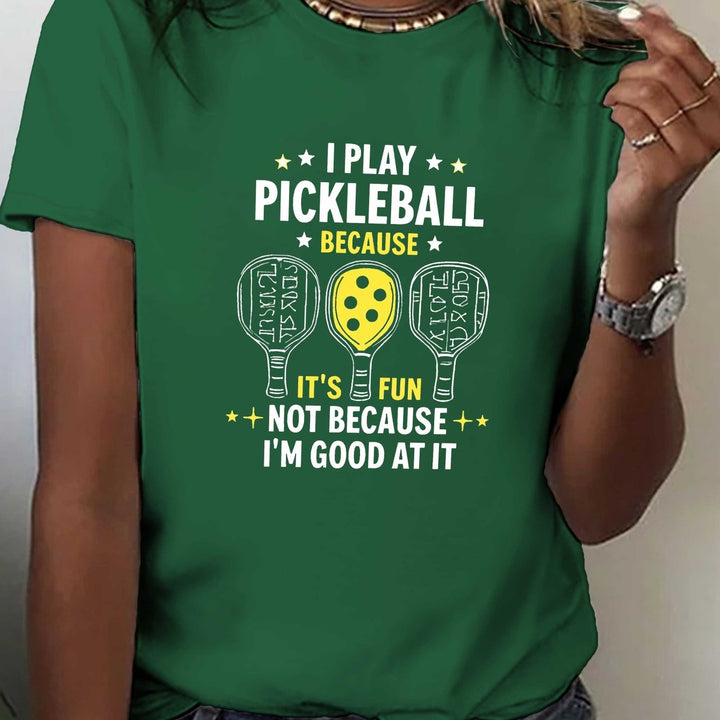 Pickleball Quote T-Shirt – Short Sleeve Crew Neck Summer &amp; Spring Casual Pickleball Paddles Graphic Tee, Soft Cotton Blend Sport Comfort Shirt