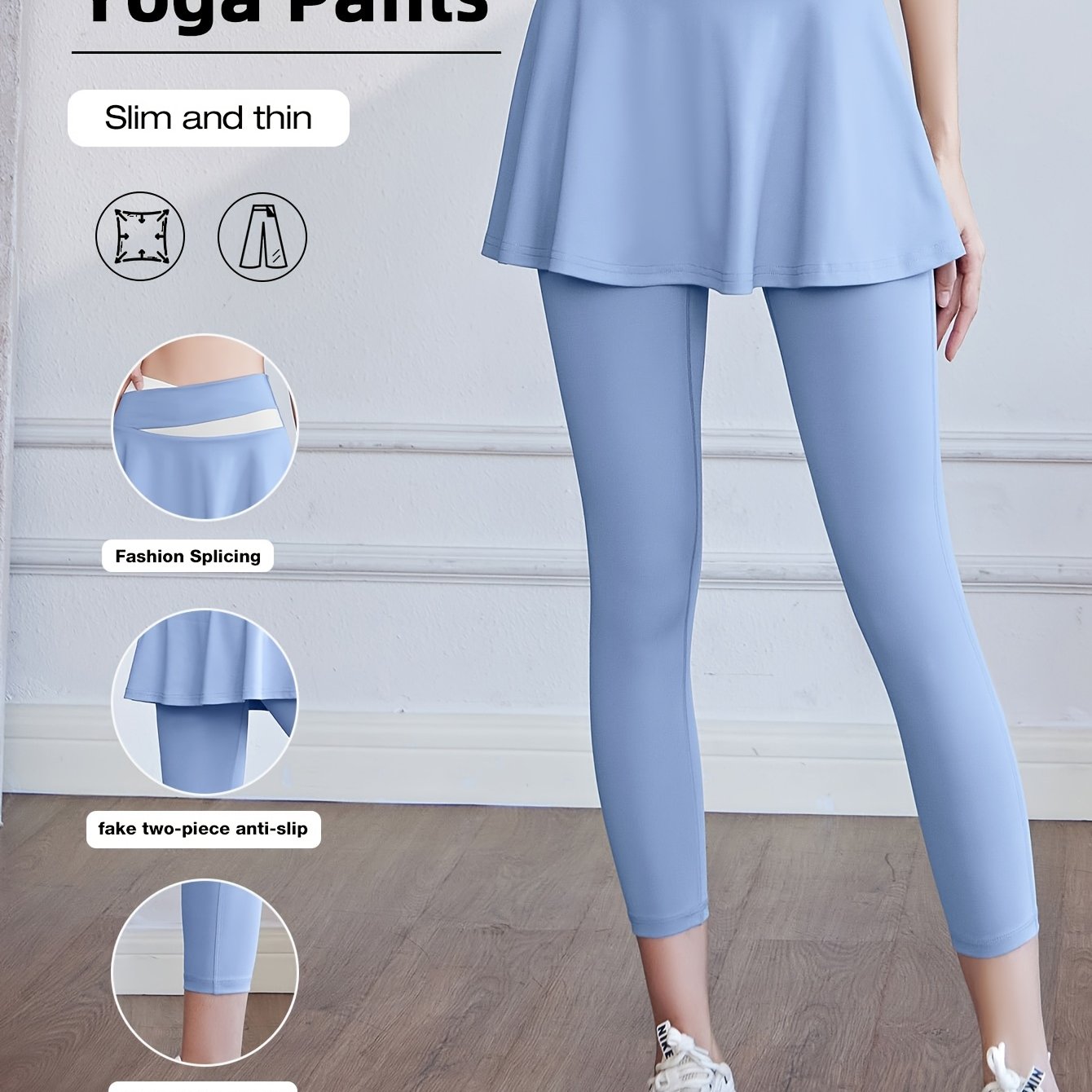 Women's Sports Skirt with Leggings Colorblocked Design for Running Golf and Gym