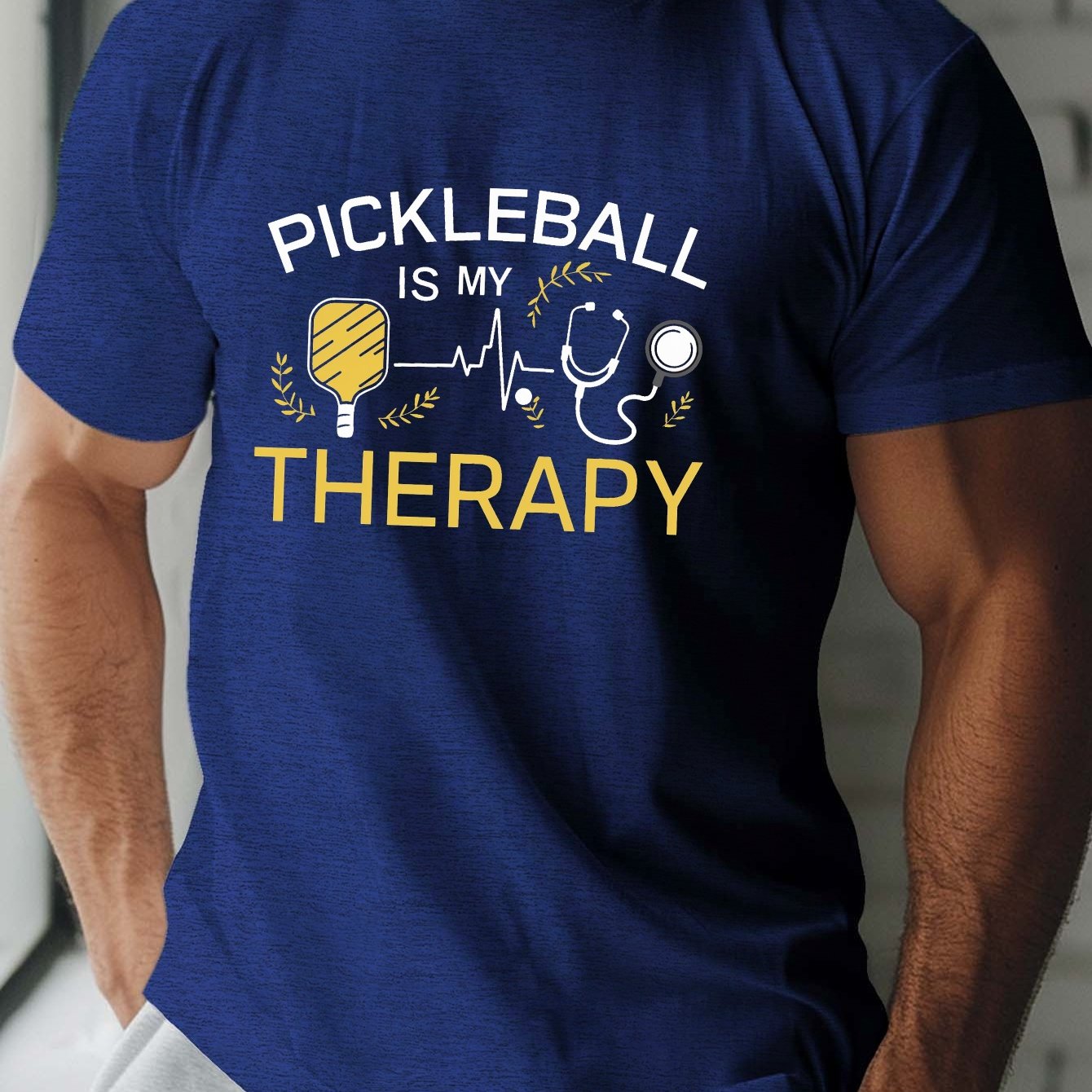 PICKLEBALL Is My Relax Print Tee Shirt, Tees for Men, Casual Short Sleeve T-shirt for Summer