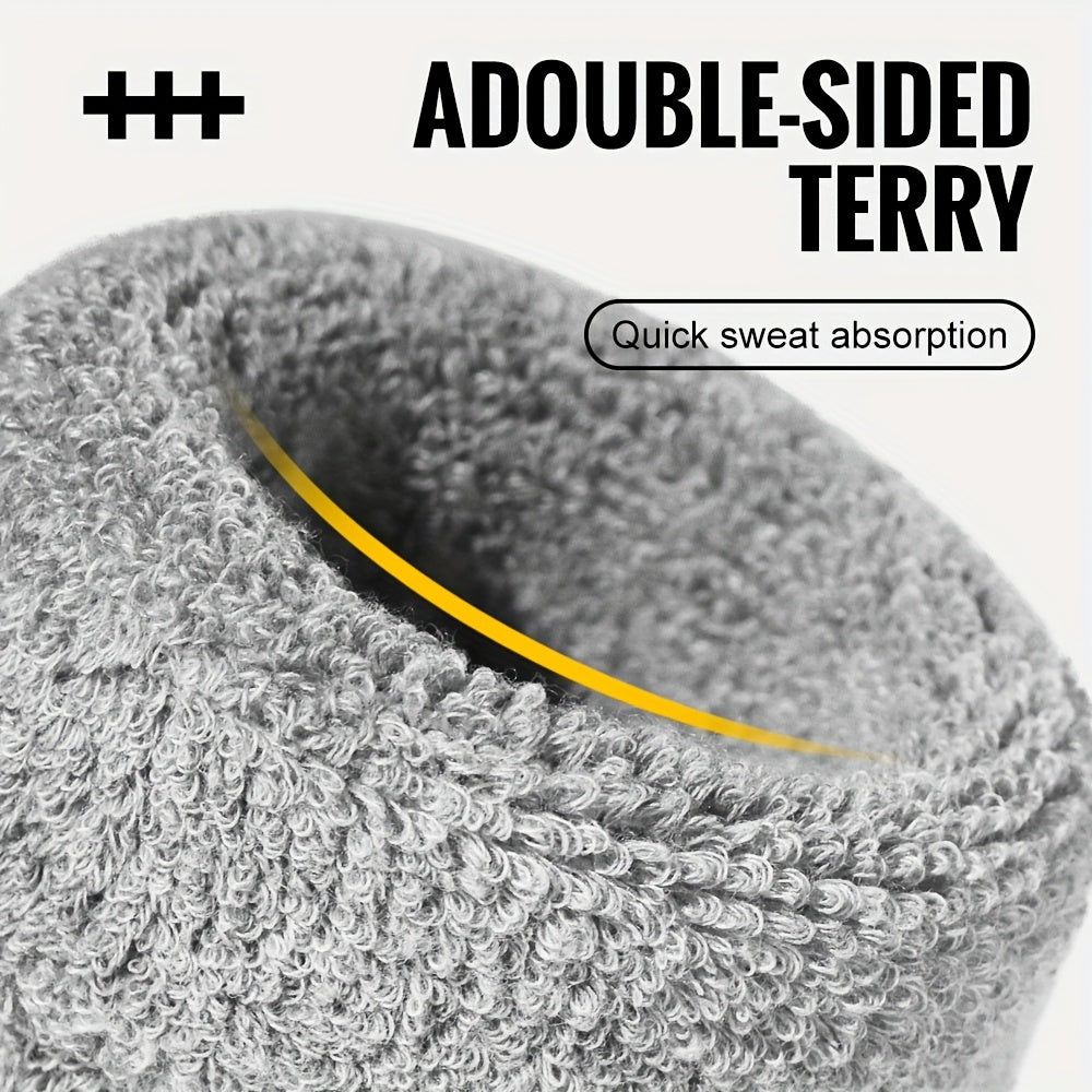 1pc-2pcs WRELS Unisex Sports Wristbands - Windproof Anti-Perspirant Sweat-Wicking with Wool Loops, Flexible Lightweight Breathable & Absorbent for Fitness, Basketball, Gym, Outdoor Activities (Grey/Black), Gym Accessories | M