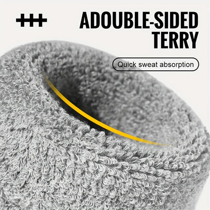 1pc-2pcs WRELS Unisex Sports Wristbands - Windproof Anti-Perspirant Sweat-Wicking with Wool Loops, Flexible Lightweight Breathable & Absorbent for Fitness, Basketball, Gym, Outdoor Activities (Grey/Black), Gym Accessories | M