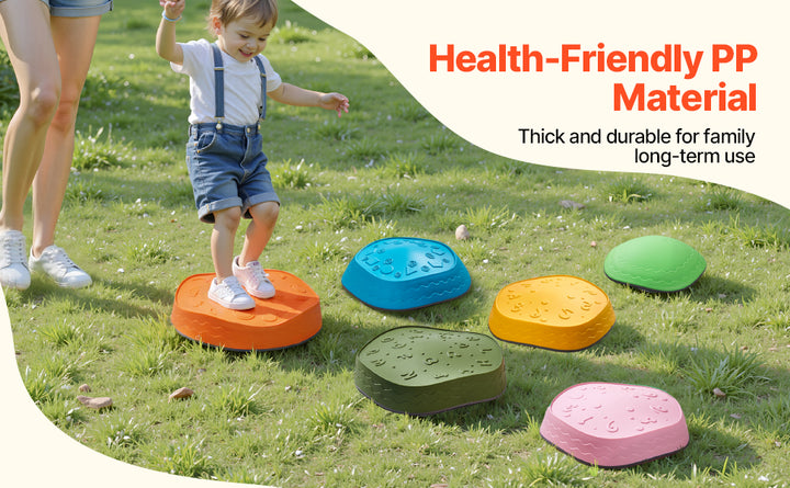 SucceBuy 5/6 PCS Balance Stepping Stones Kids Sports Toys Training Sensorial Social Games for Children Indoor or Outdoor Play